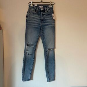 Good American Good Legs High Rise Blue Distressed Skinny Jeans
